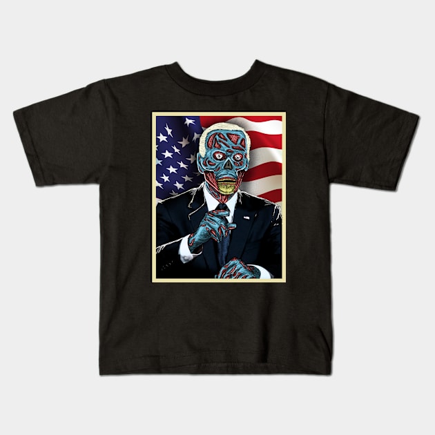 They Live US President Kids T-Shirt by DeathAnarchy